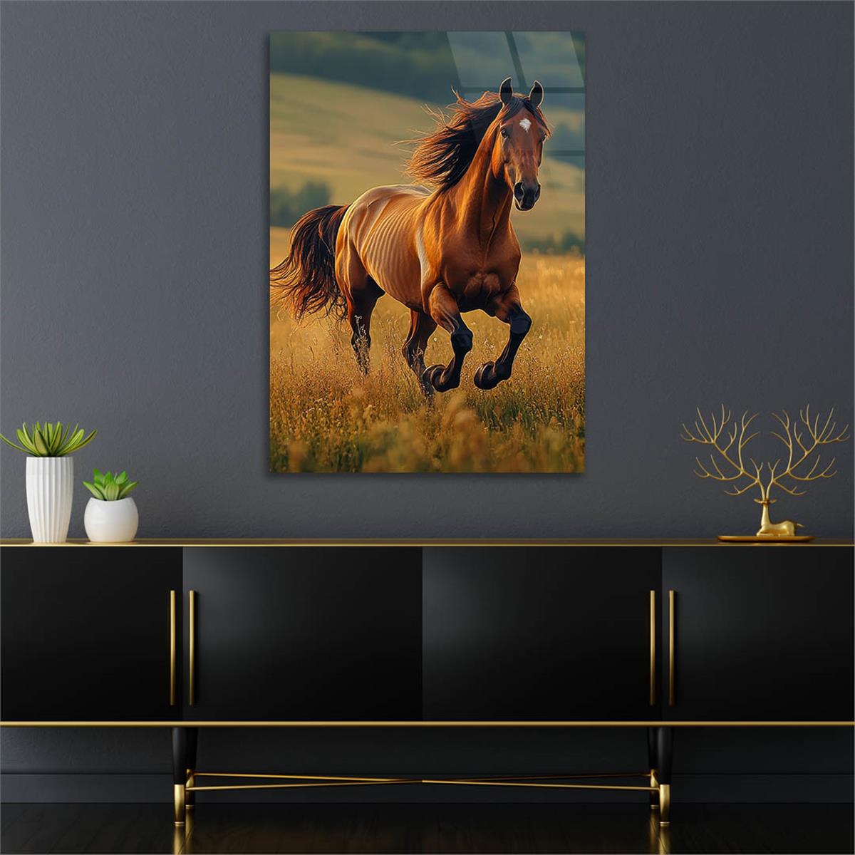 Dikey Doğa Temalı Cam Tablo 390