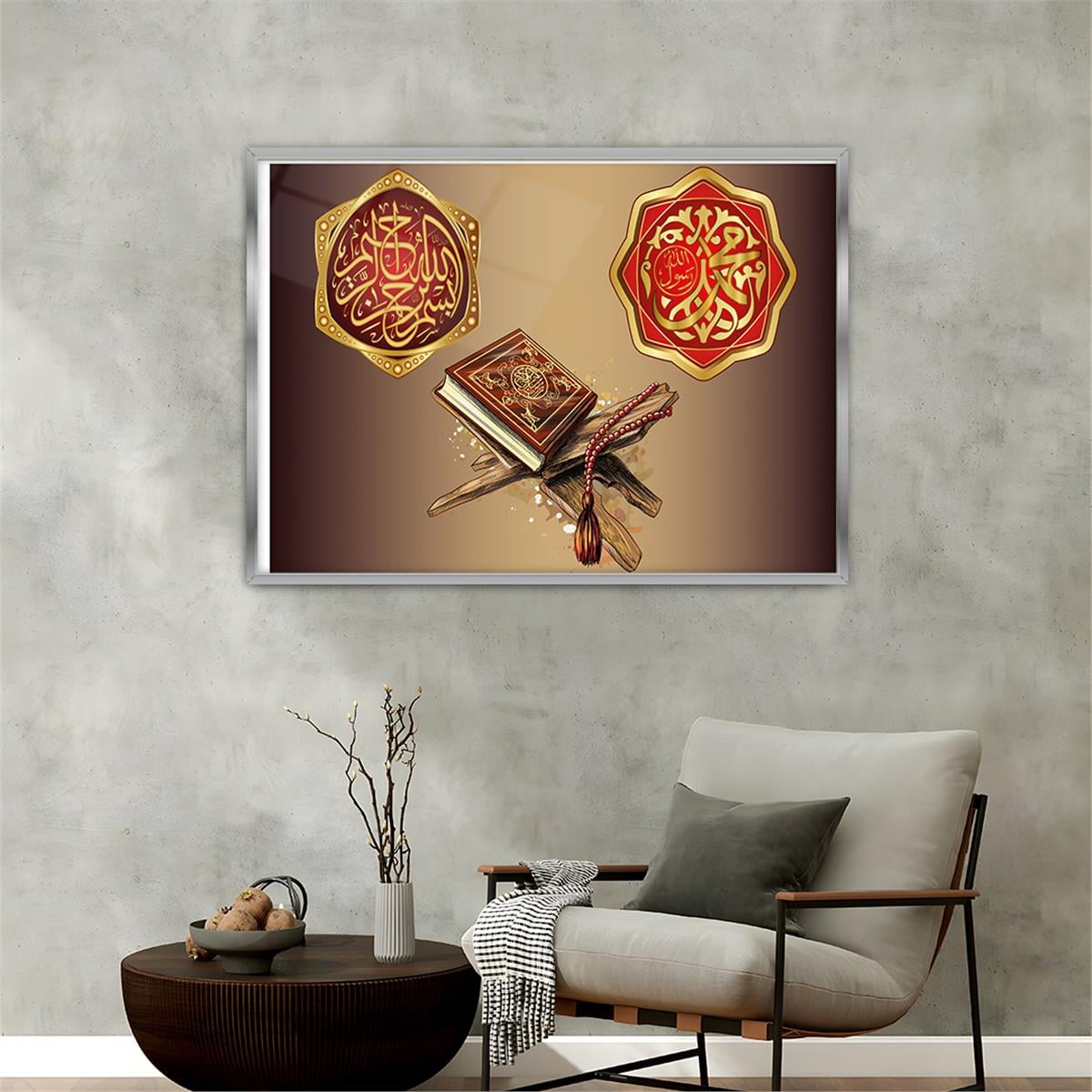 Aluminum-Framed Religious-Themed Tempered Glass Wall Art 070