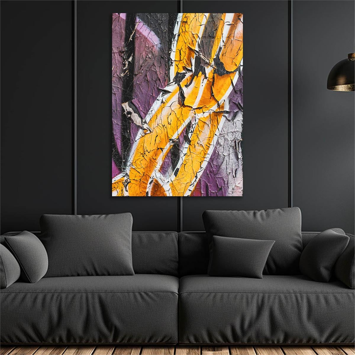 Dikey Sanat Temalı Cam Tablo 552