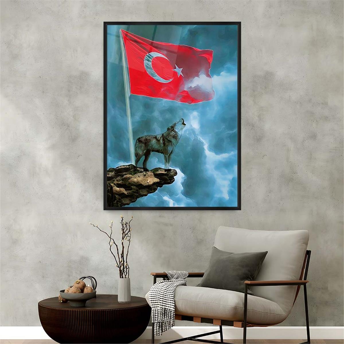 Alüminyum Çerçeveli Vatan Temalı Cam Tablo 080