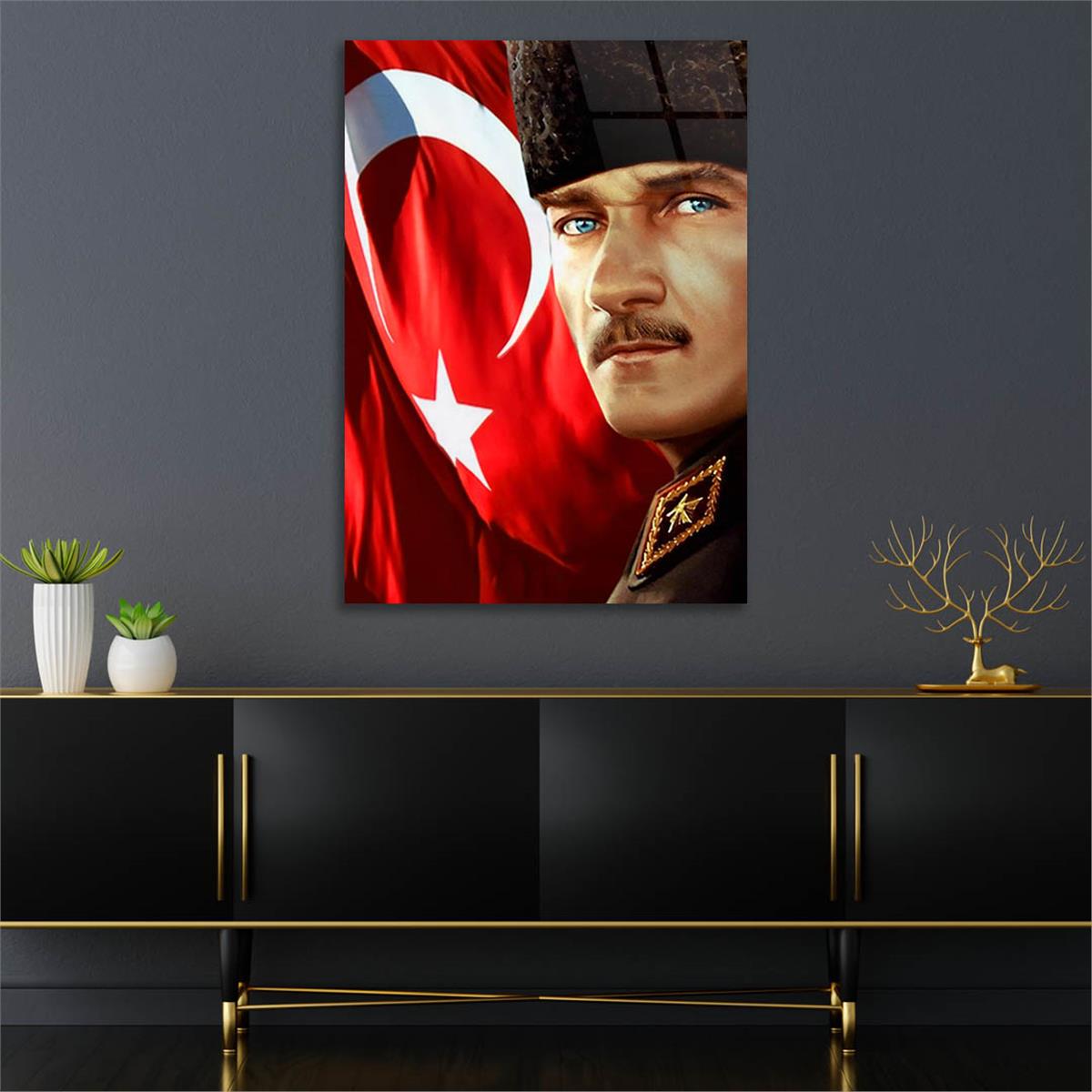Dikey VatanTemalı Cam Tablo 275
