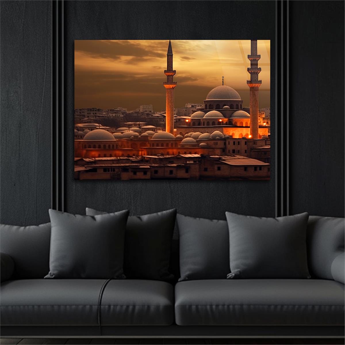 Yatay Dini Temalı Cam Tablo 215