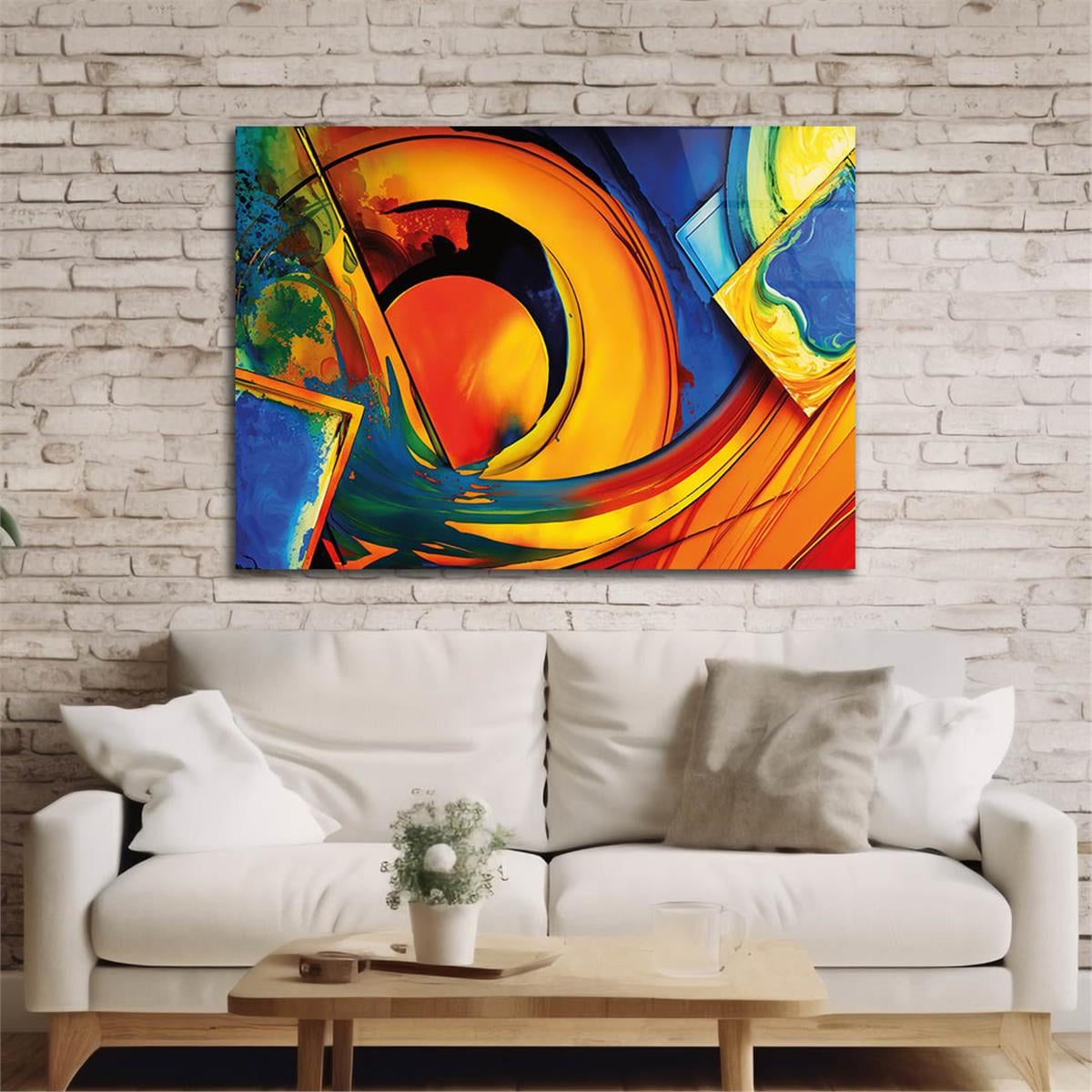 Horizontal Art-Themed Tempered Glass Wall Art 356