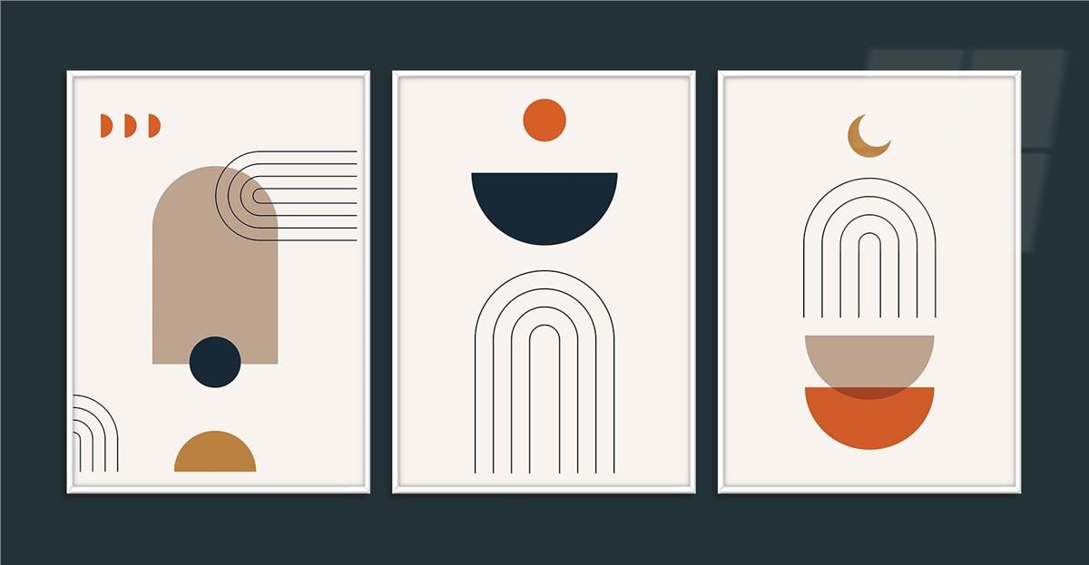 Alüminyum Çerçeveli Sanat Temalı 3lü Set MDF Tablo 0001