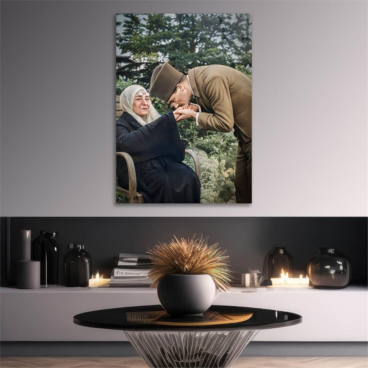 Dikey VatanTemalı Cam Tablo 227