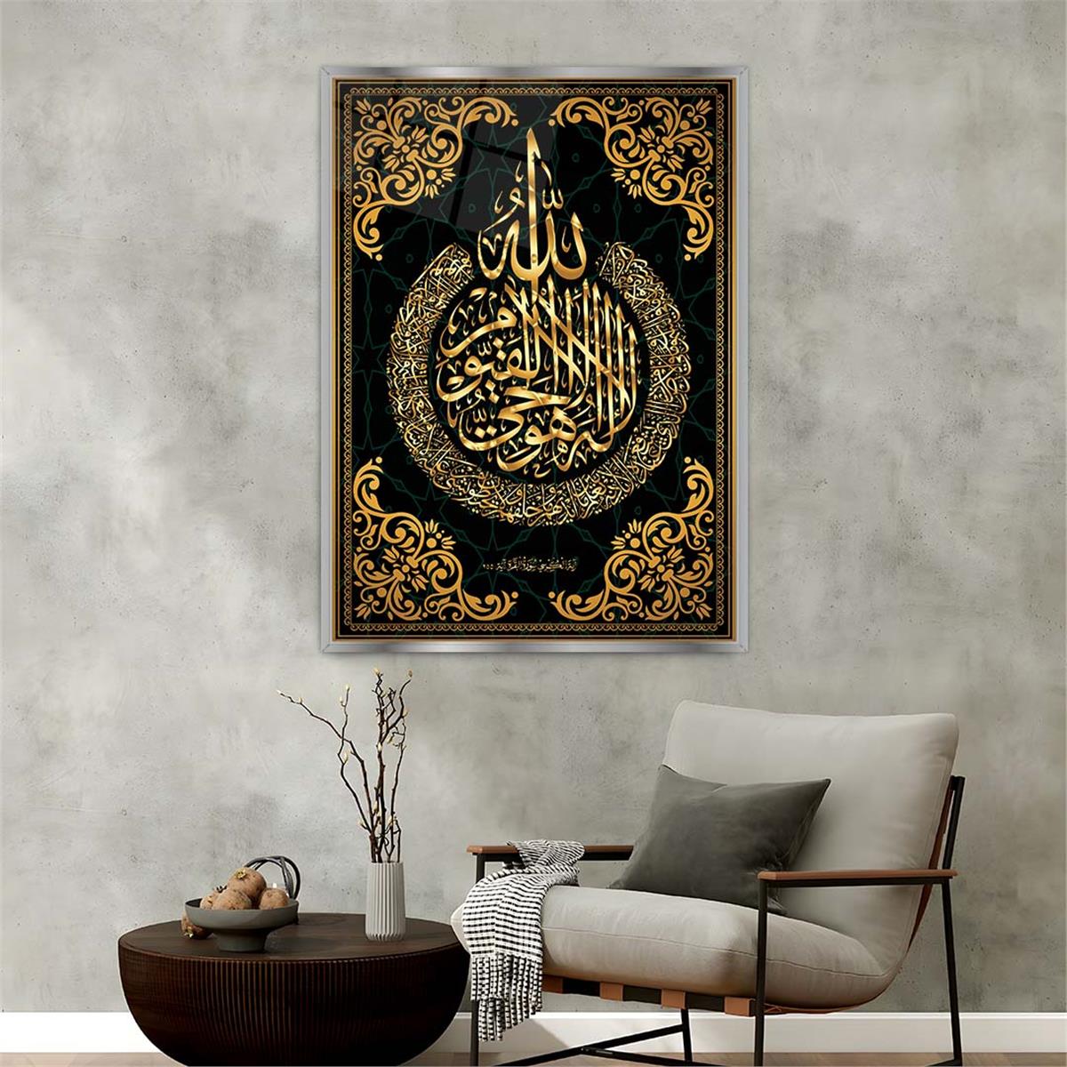 Tableau en verre à thème religieux avec cadre en aluminium  052