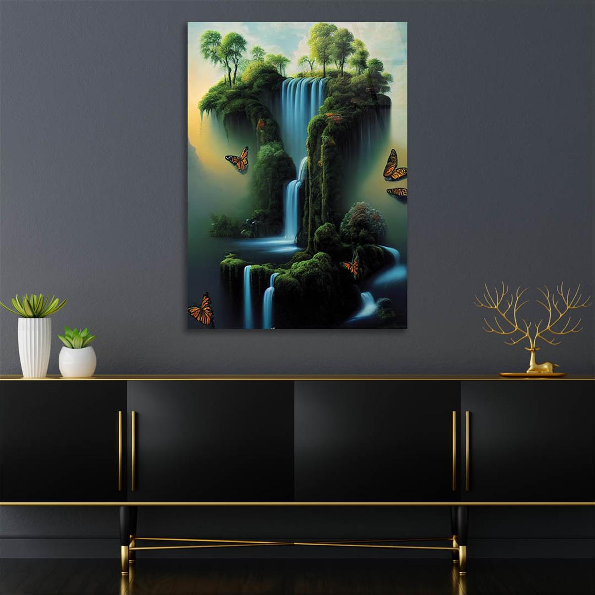 Vertical Tempered Glasss Wall Arts Art-Themed 307