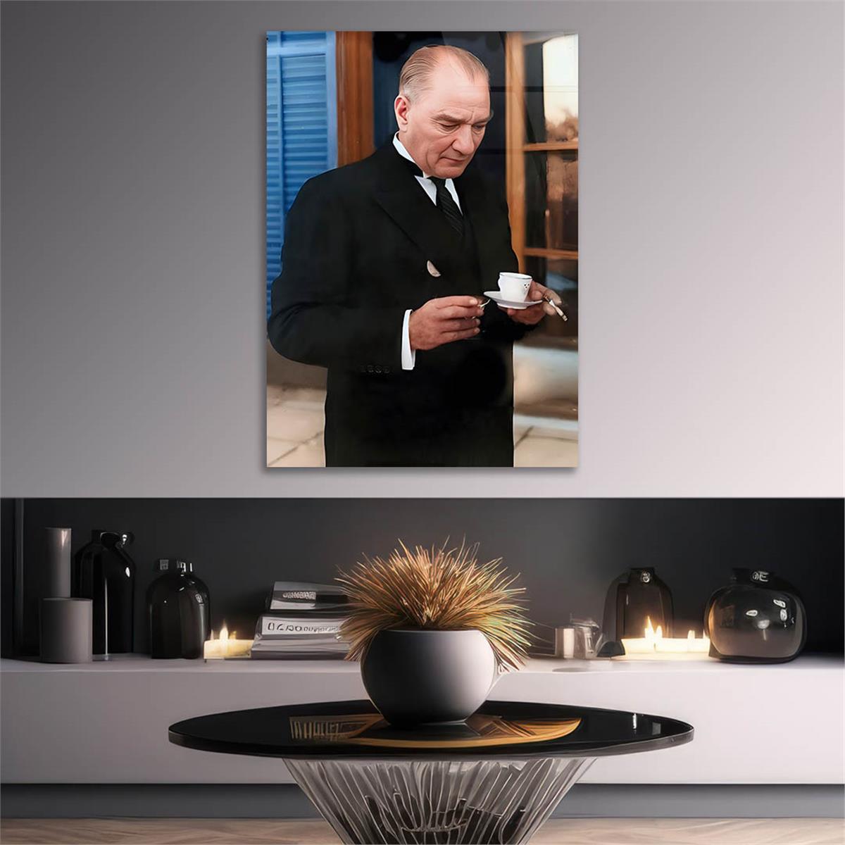 Dikey VatanTemalı Cam Tablo 195