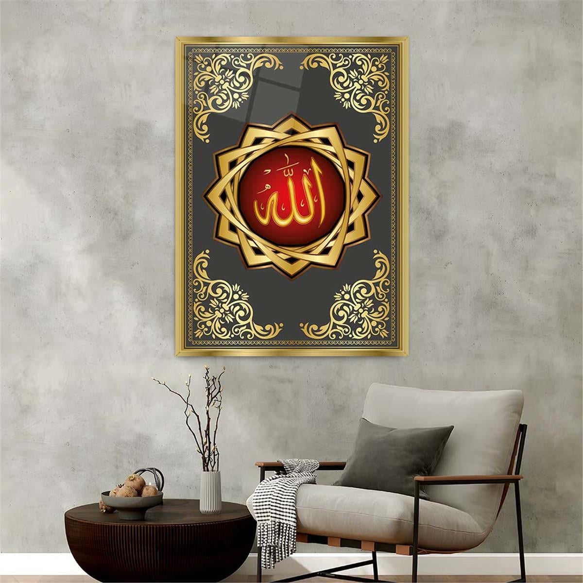 لوحة زجاجية ديني مع اطار ألمنيوم