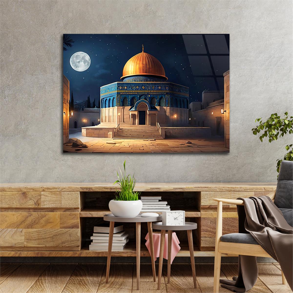 Yatay Dini Temalı Cam Tablo 165