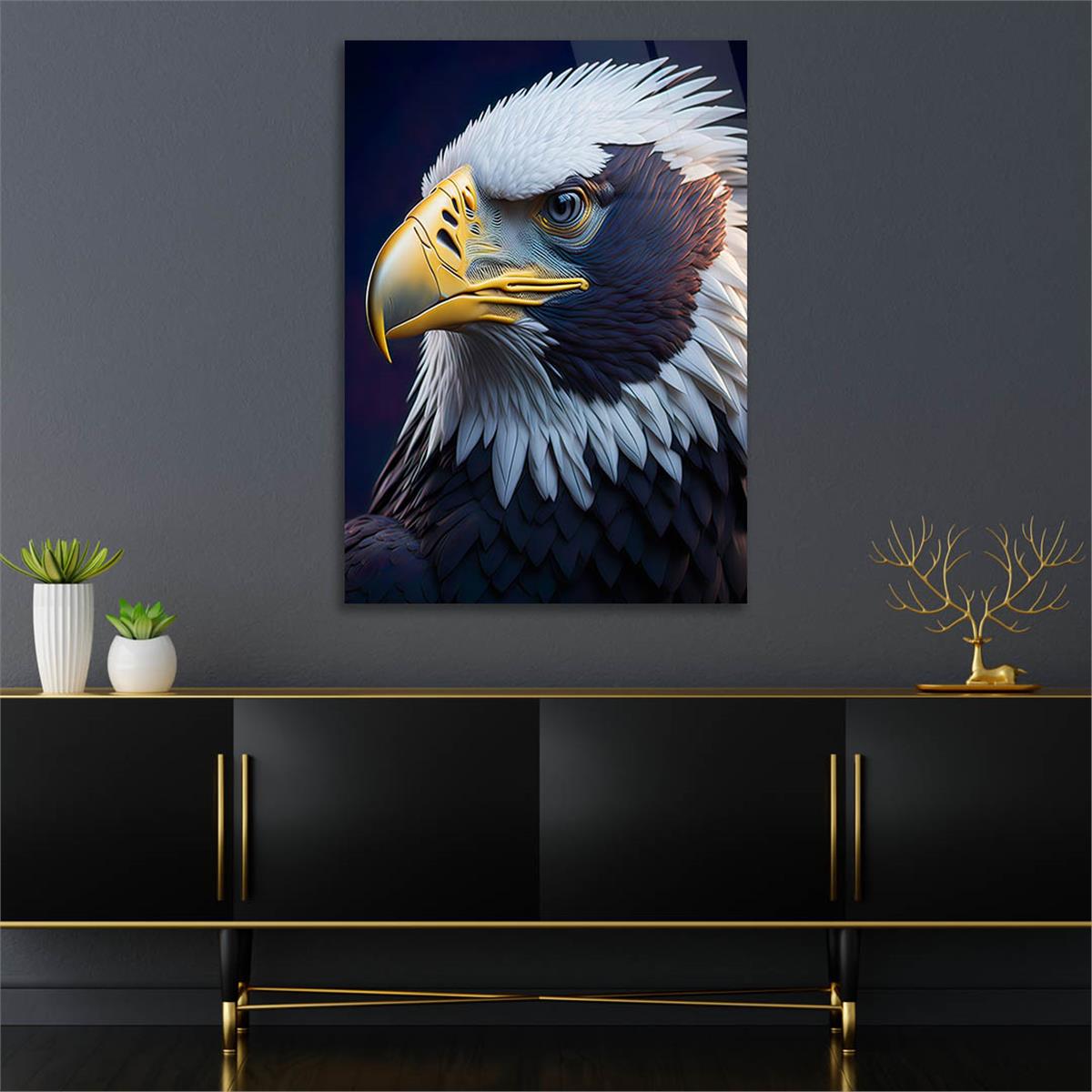 Dikey Doğa Temalı Cam Tablo 246