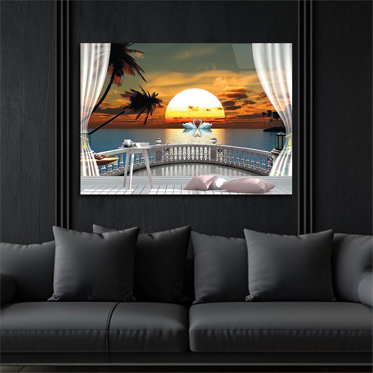Tempered Glasss Wall Arts Natured-Themed