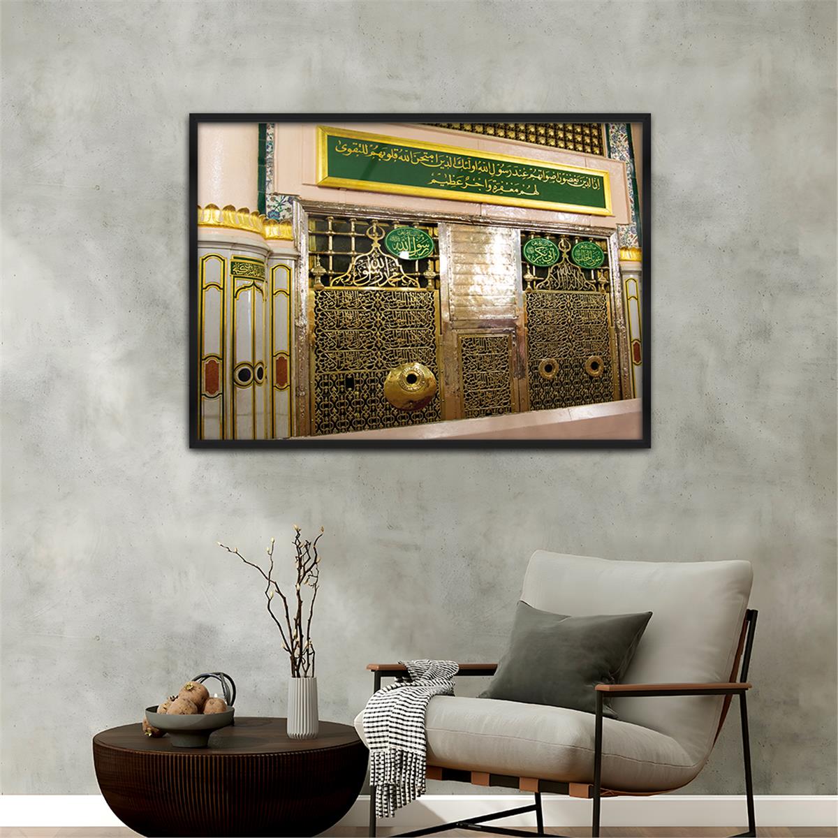 Tableau en verre à thème religieux avec cadre en aluminium  077