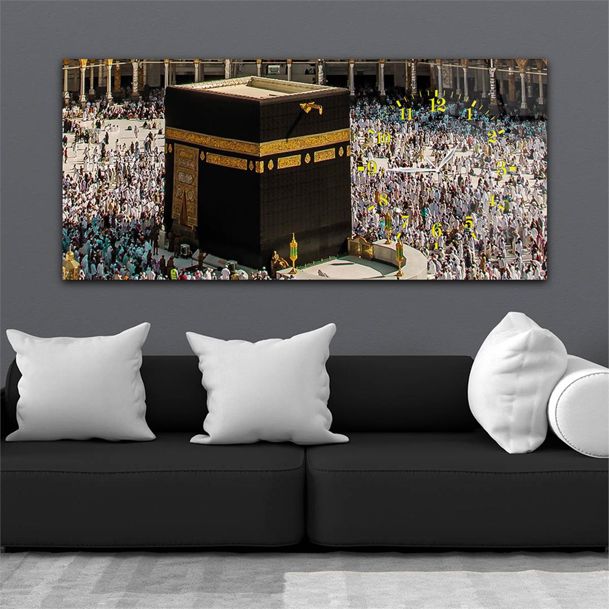 Side-Clock, Religious-Themed Horizontal Glass Wall Painting 030
