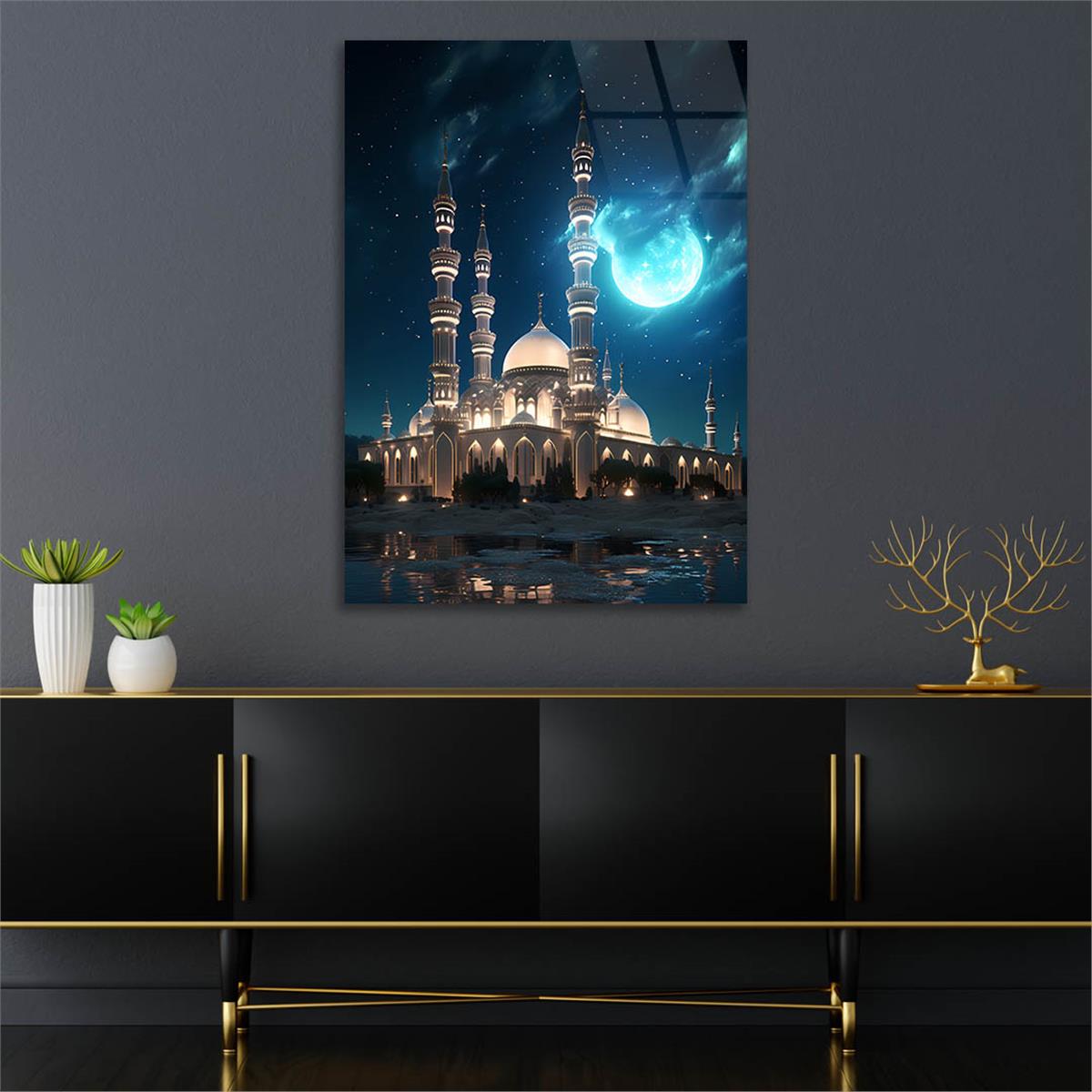 Dikey Dini Temalı Cam Tablo 263