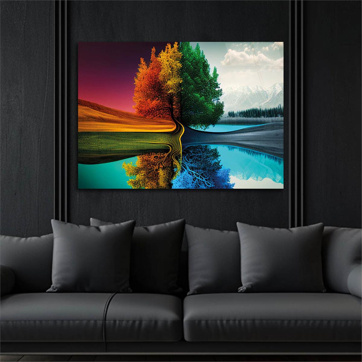 Horizontal Natured-Themed Tempered Glass Wall Art 286