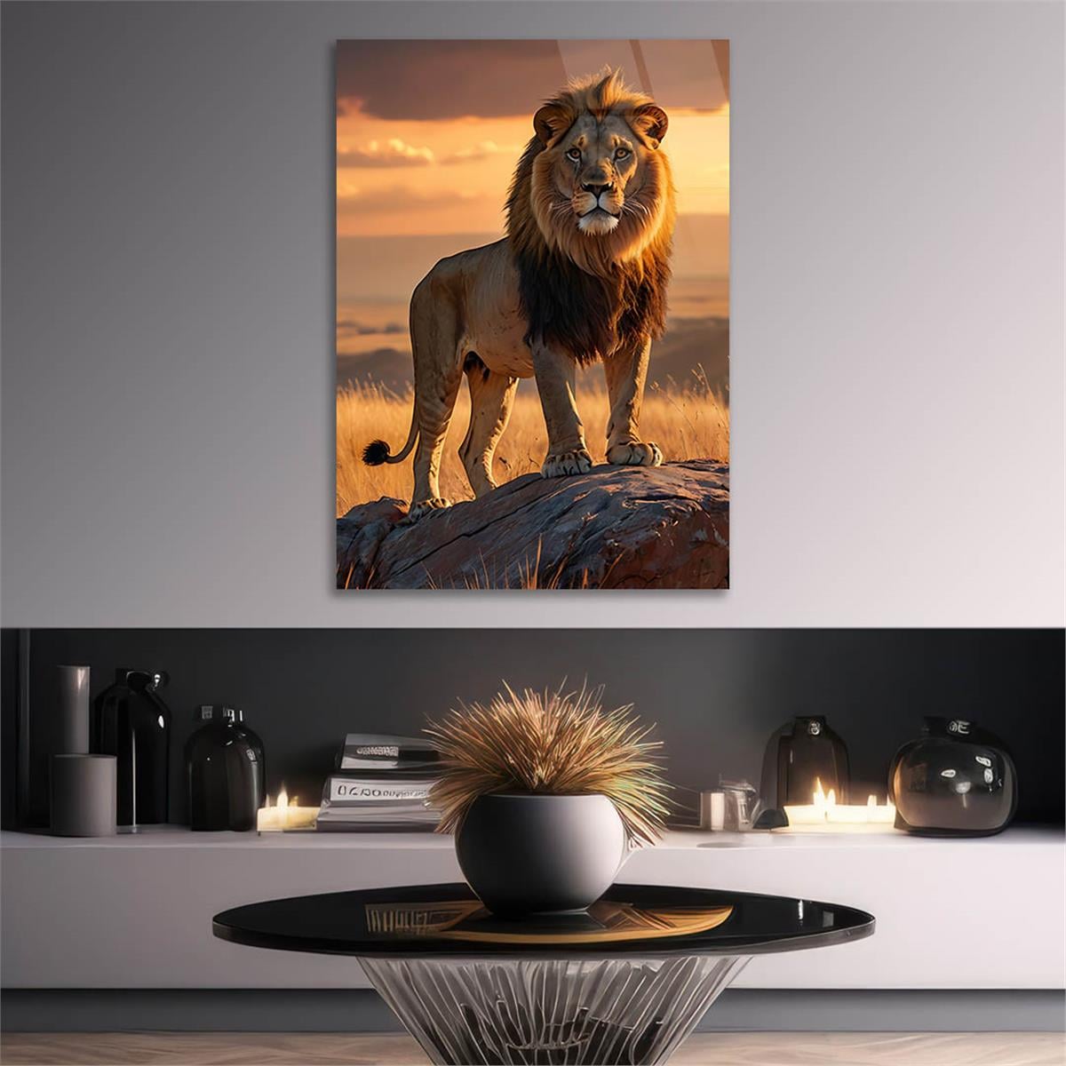 Dikey Doğa Temalı Cam Tablo 341