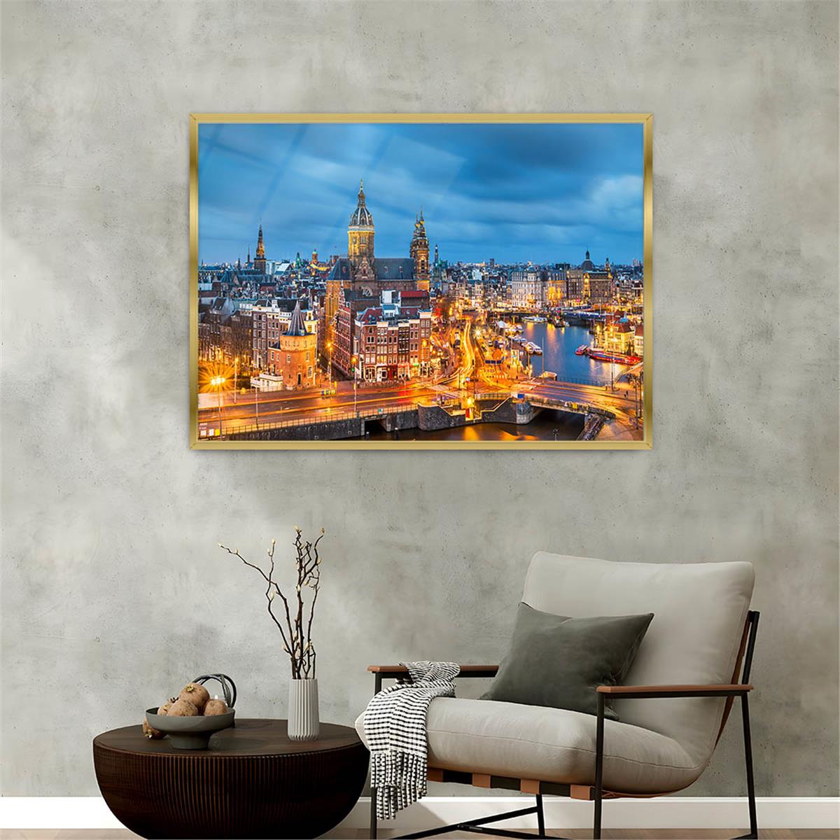 bedrucktes Glas mit Aluminiumrahmen und Natur Themen 