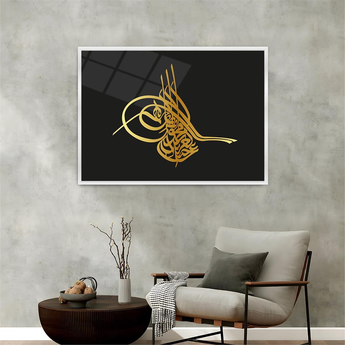 Aluminum-Framed Religious-Themed Tempered Glass Wall Art 065