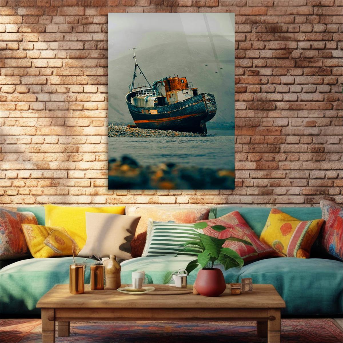 Dikey Doğa Temalı Cam Tablo 270