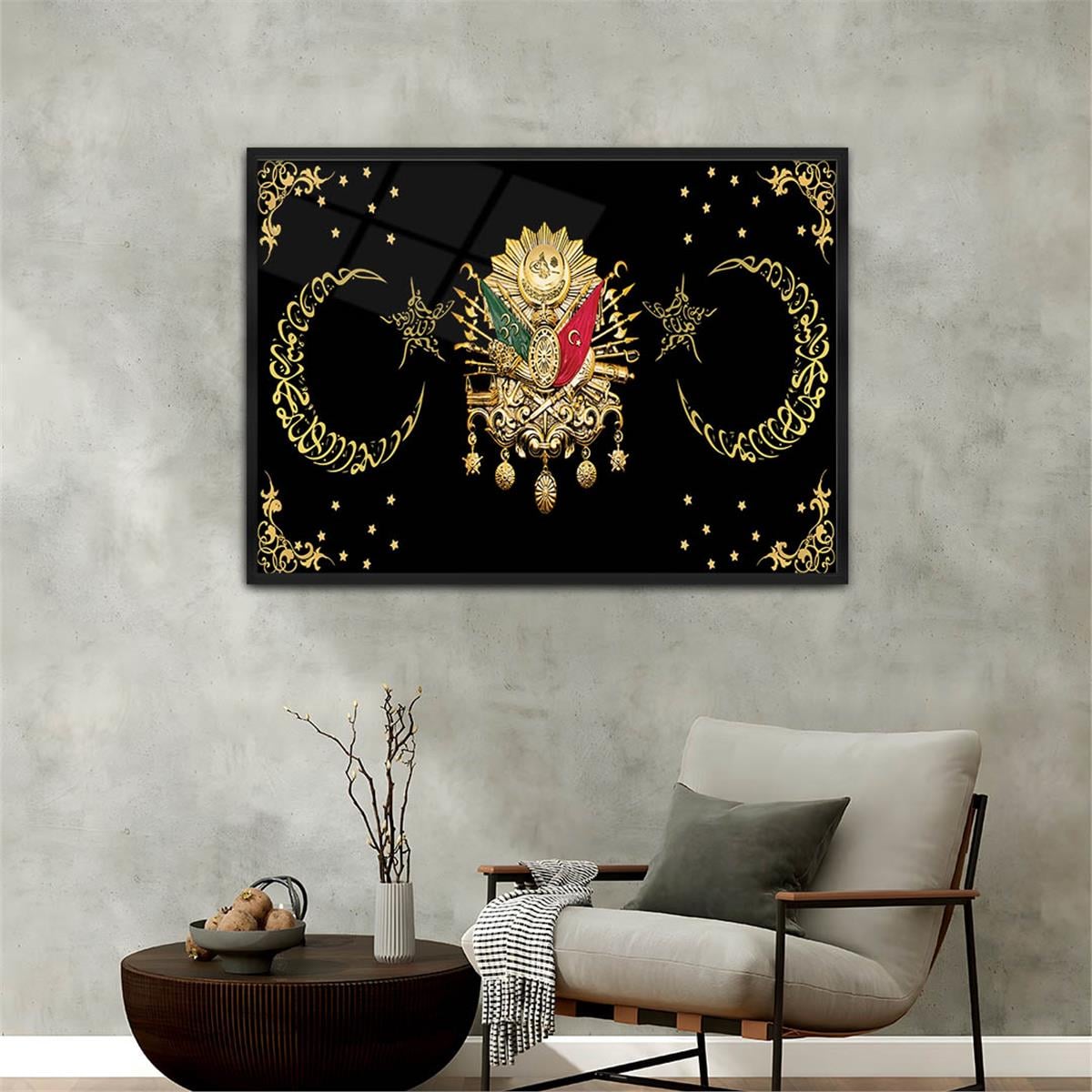 Aluminum-Framed National-Themed Tempered Glass Wall Art 004