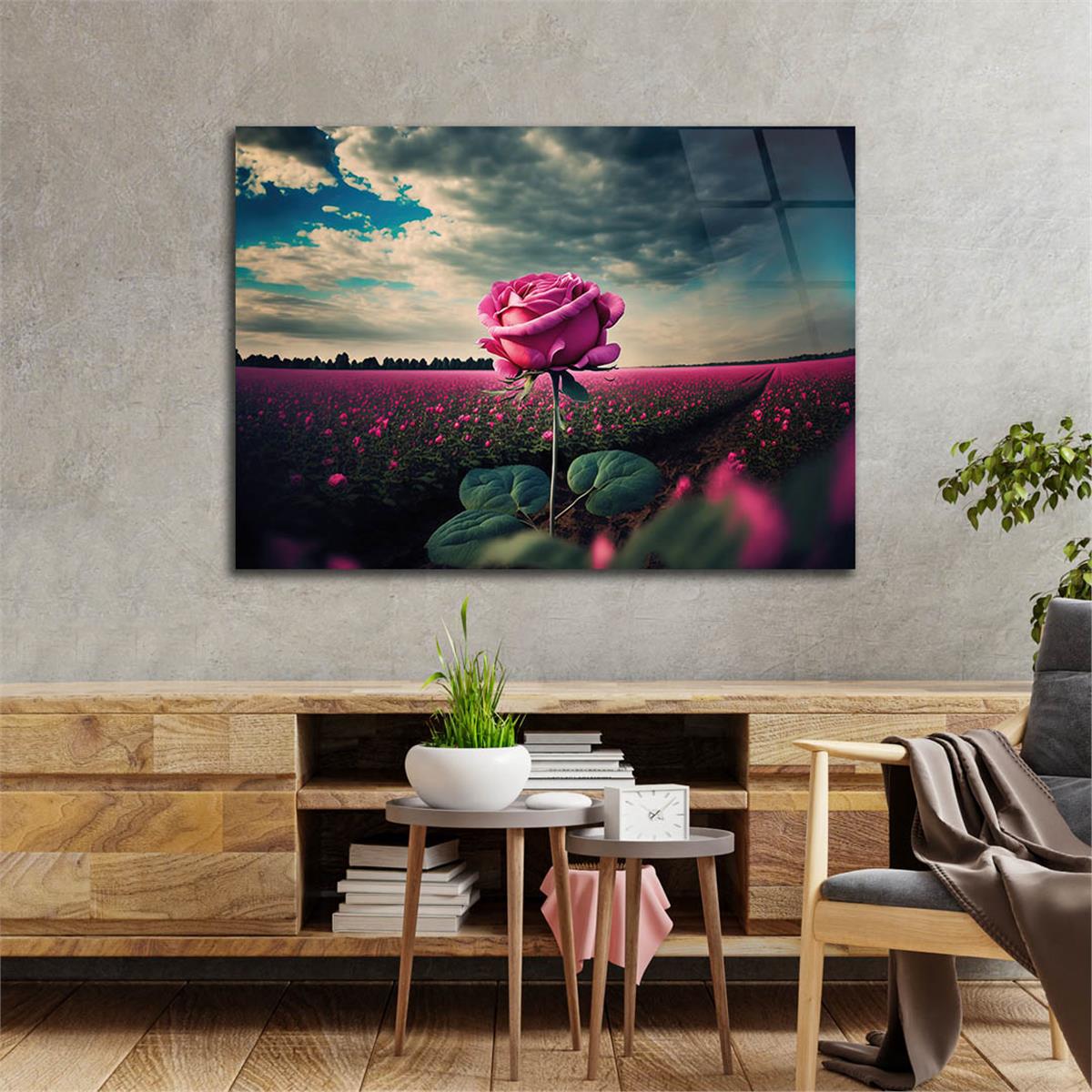 Horizontal Natured-Themed Tempered Glass Wall Art 308