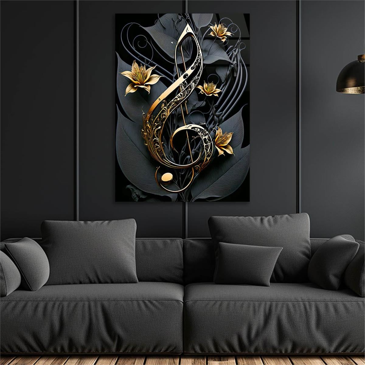 Dikey Sanat Temalı Cam Tablo 588