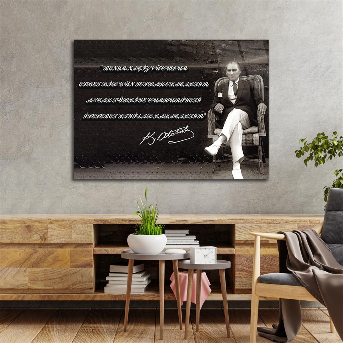 MUSTAFA KEMAL ATATÜRK Tempered Glass Wall Art 