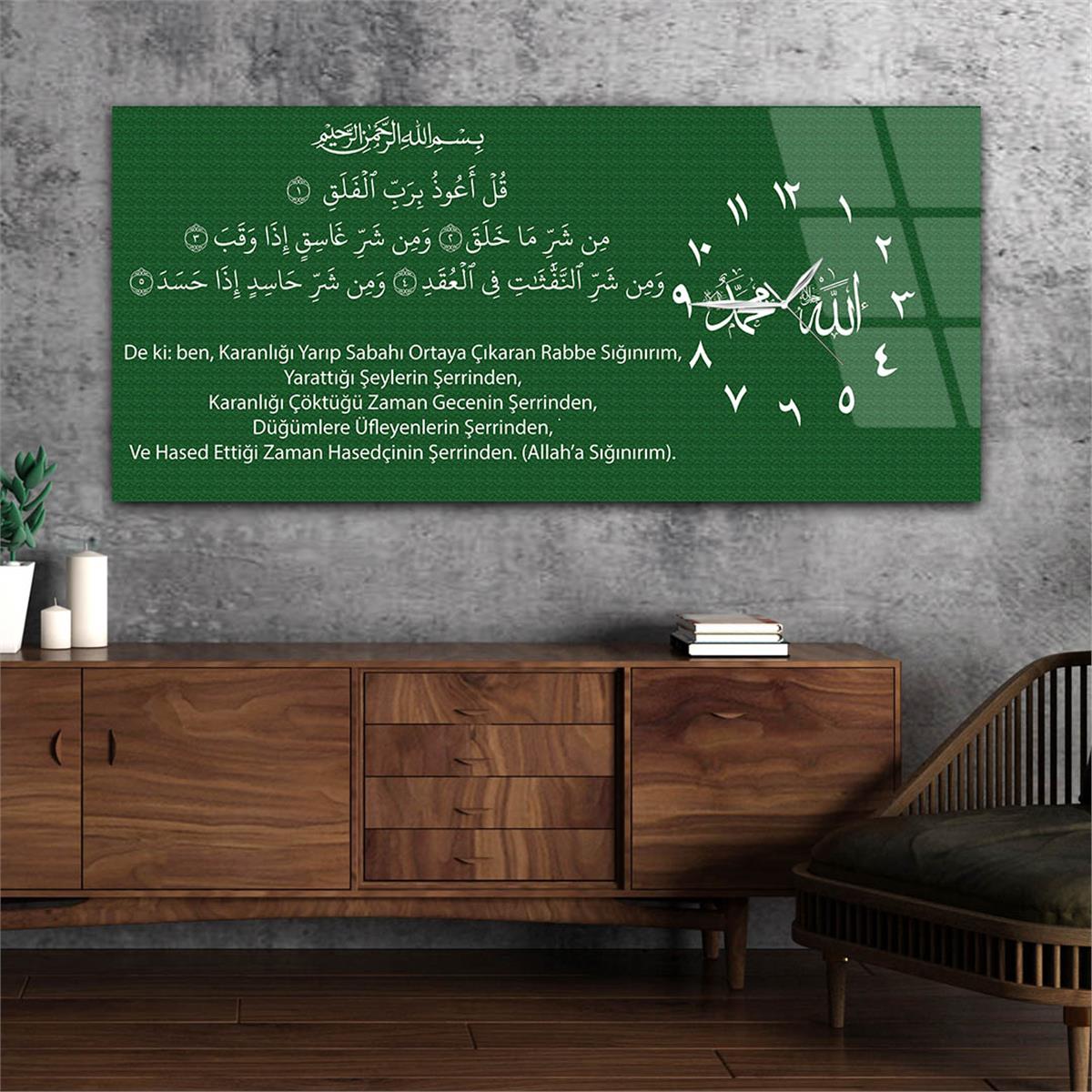 Side-Clock, Religious-Themed Horizontal Glass Wall Painting 017