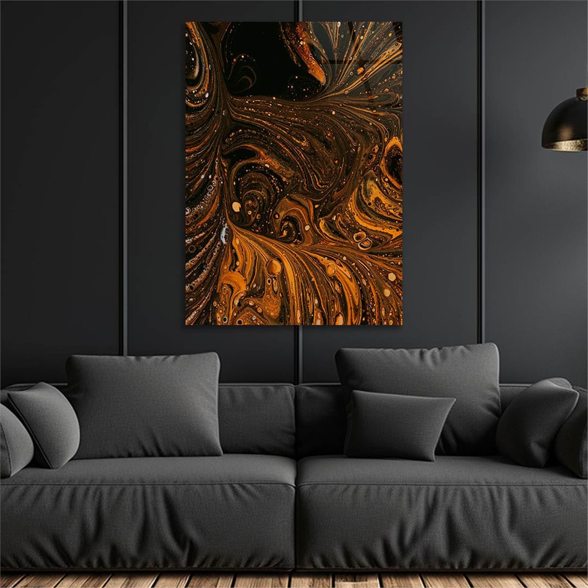 Dikey Sanat Temalı Cam Tablo 537