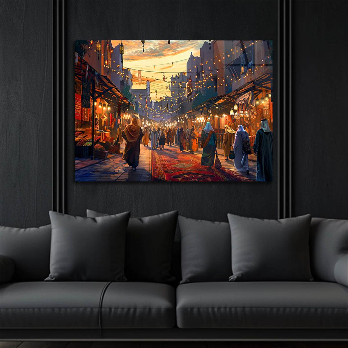 Horizontal Art-Themed Tempered Glass Wall Art 546