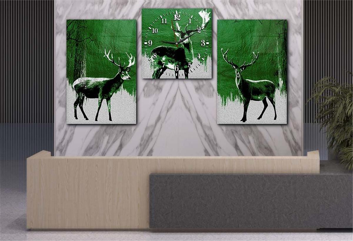 Tempered Glasss Wall Arts Art-Themed Set with Clock