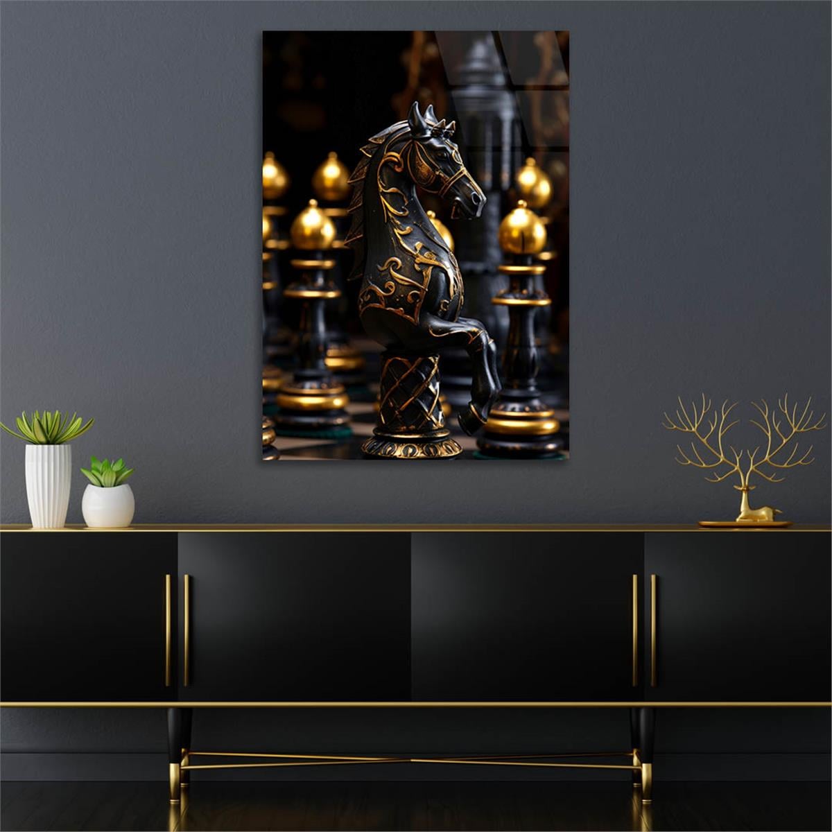 Dikey Sanat Temalı Cam Tablo 407