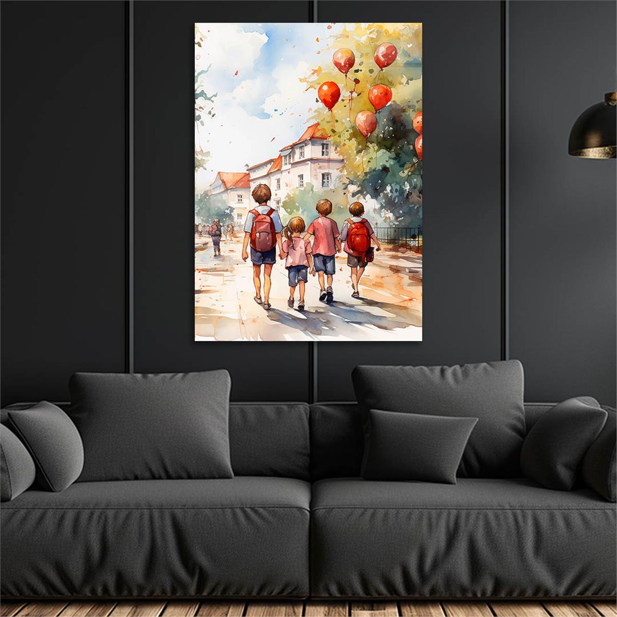 Dikey Sanat Temalı Cam Tablo 443