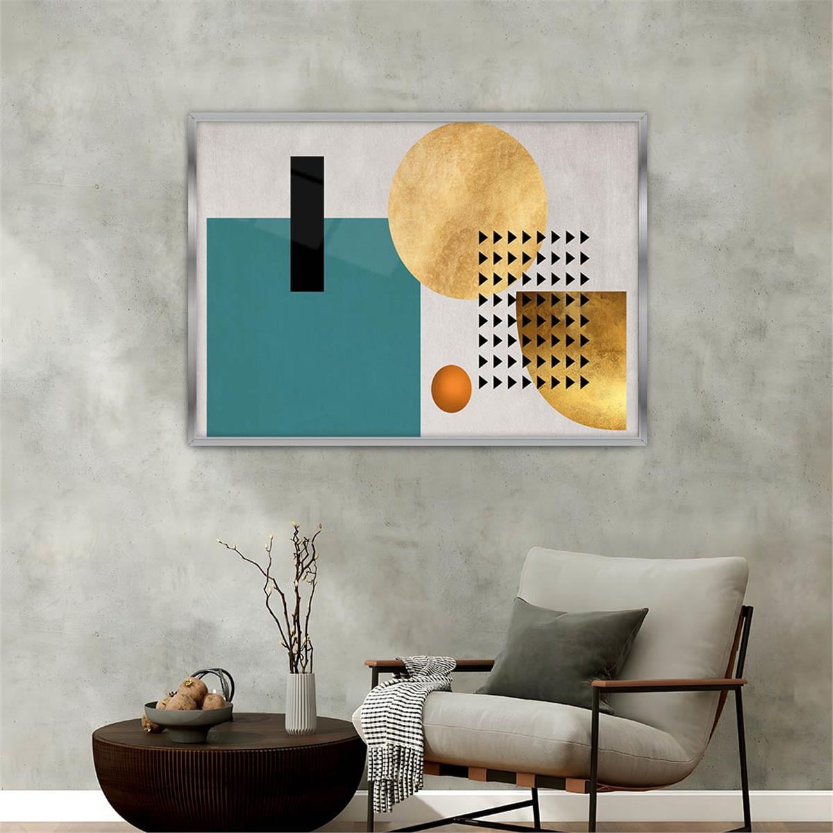 Aluminum-Framed Art-Themed Tempered Glass Wall Art 031