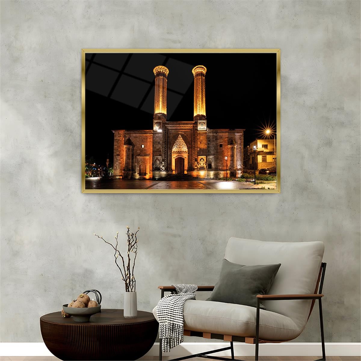 Tableau en verre à thème religieux avec cadre en aluminium  076