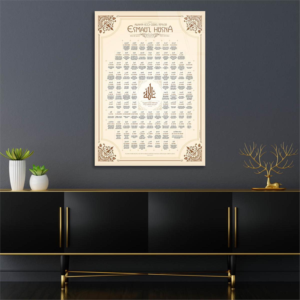 ESMAÜL HÜSNA YAZLI CAM TABLO