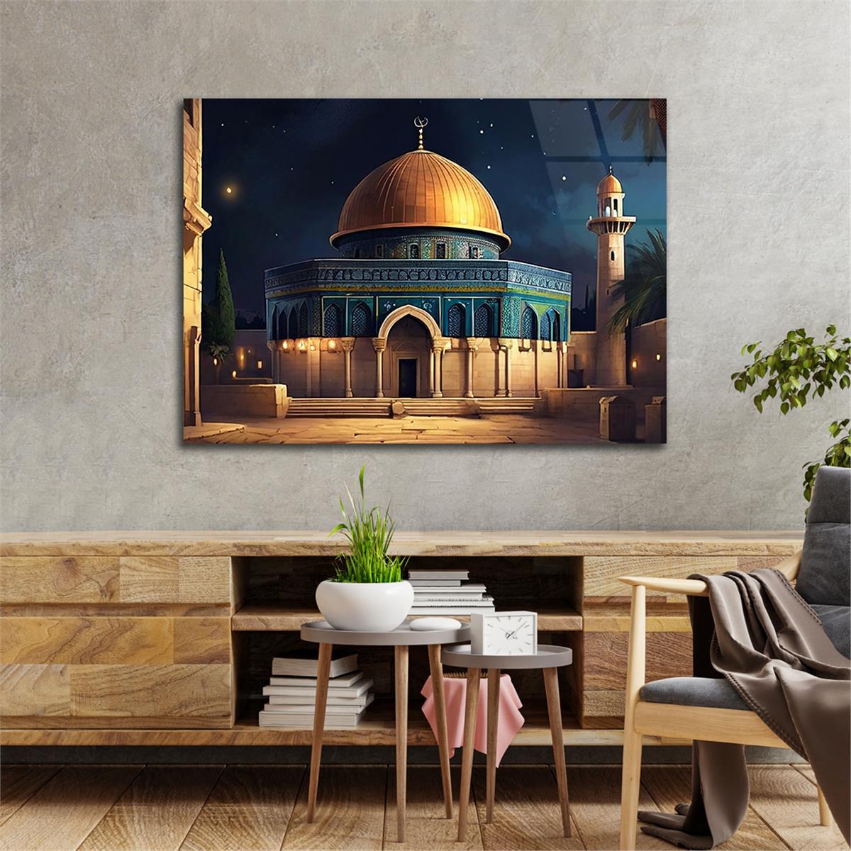 Yatay Dini Temalı Cam Tablo 166