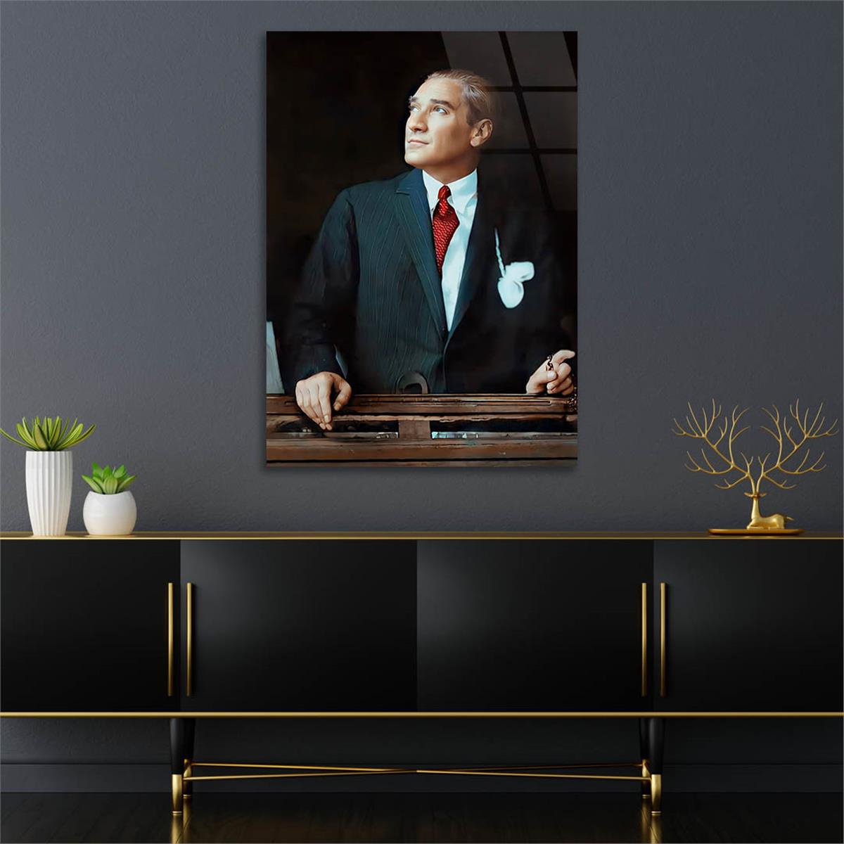 Dikey VatanTemalı Cam Tablo 254