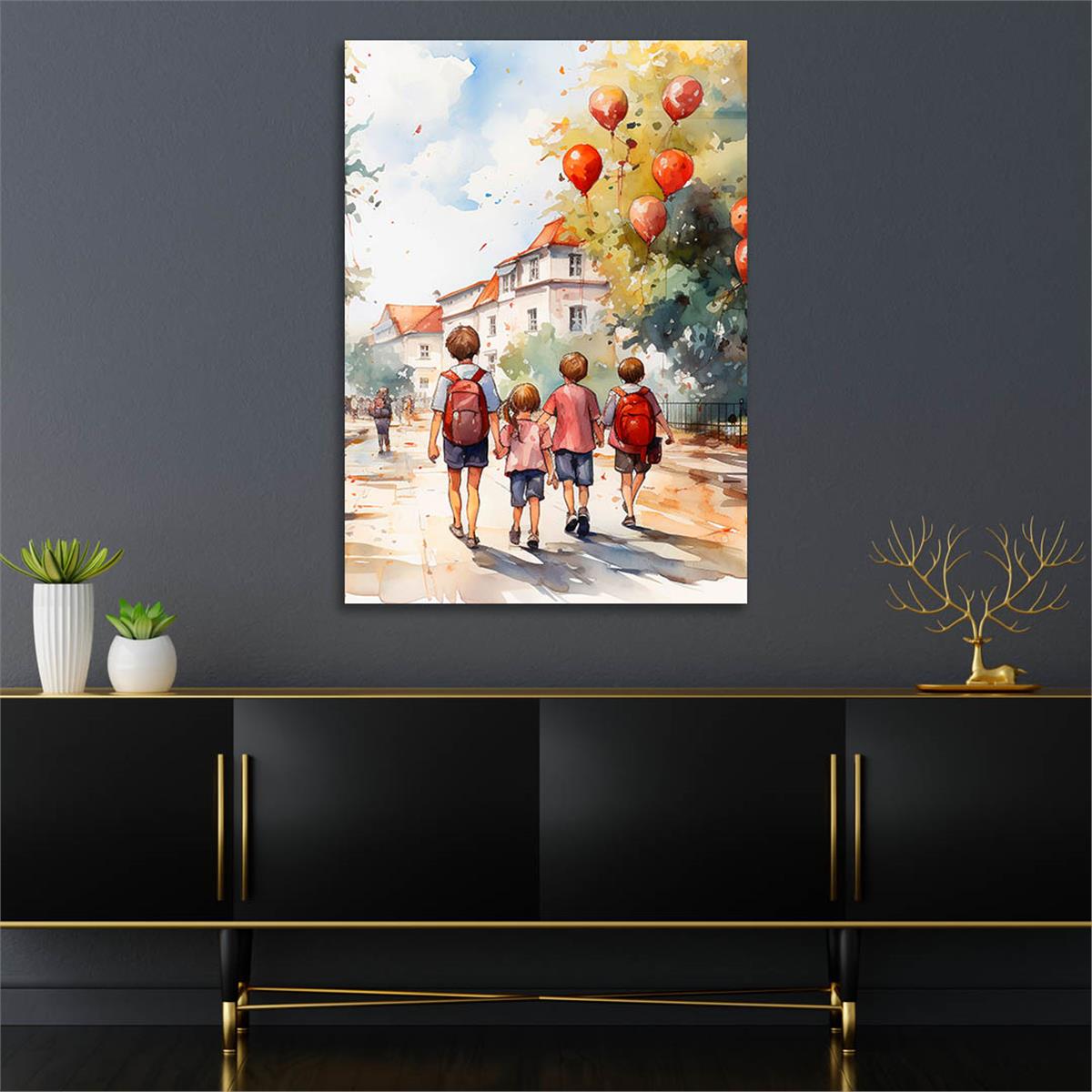 Dikey Sanat Temalı Cam Tablo 443