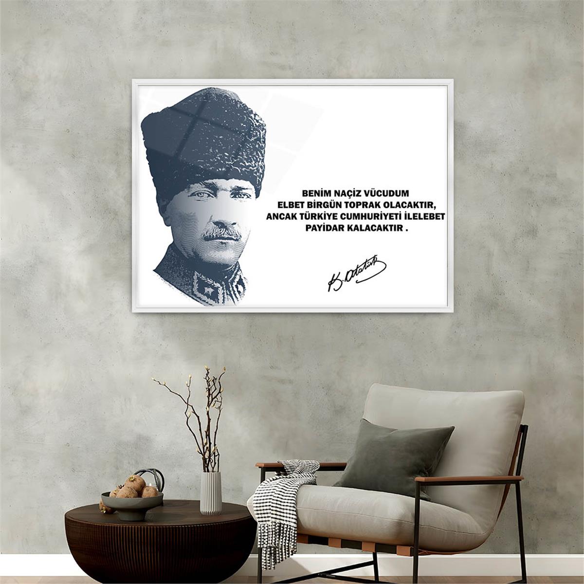 Alüminyum Çerçeveli Vatan Temalı Cam Tablo 008