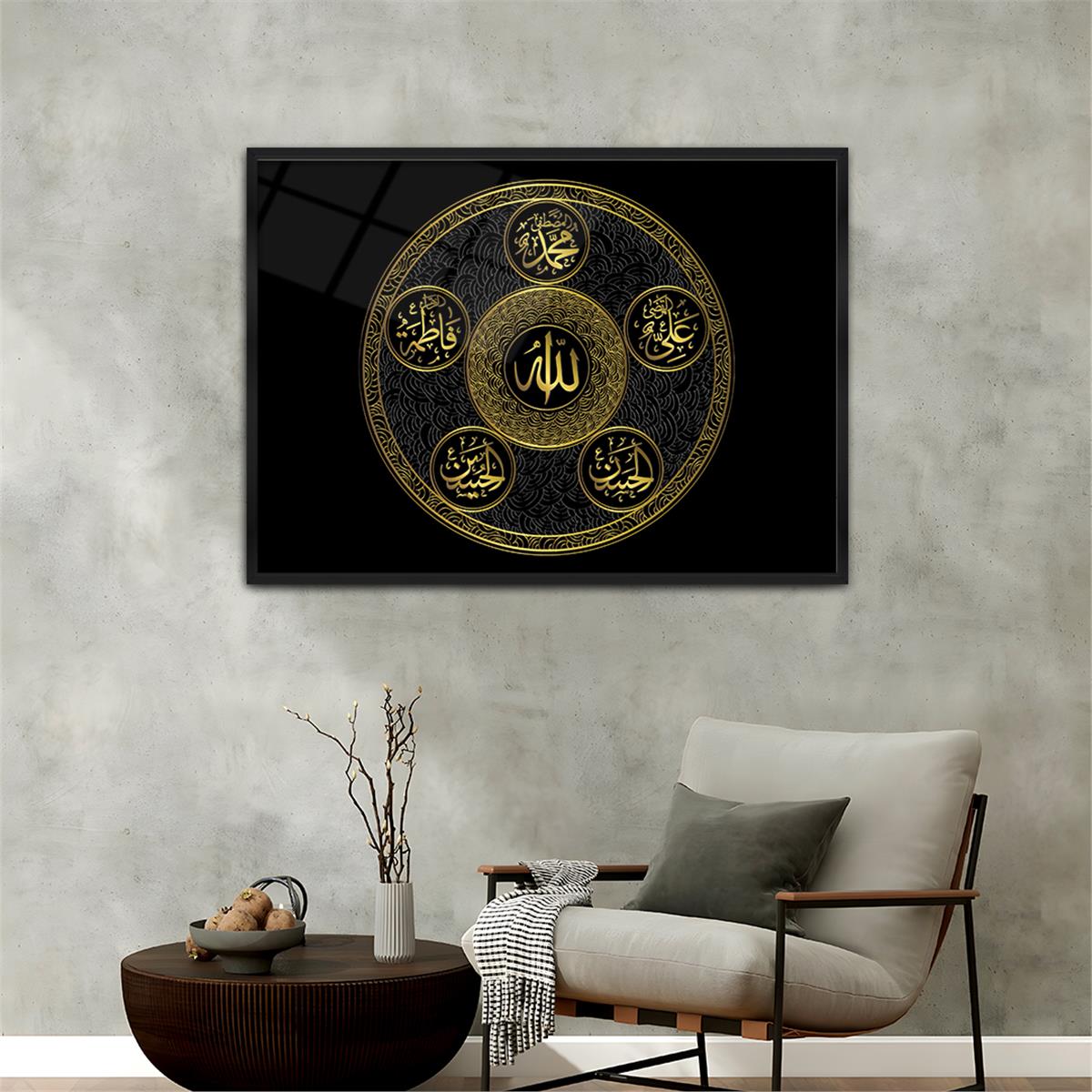 Tableau en verre à thème religieux avec cadre en aluminium  055