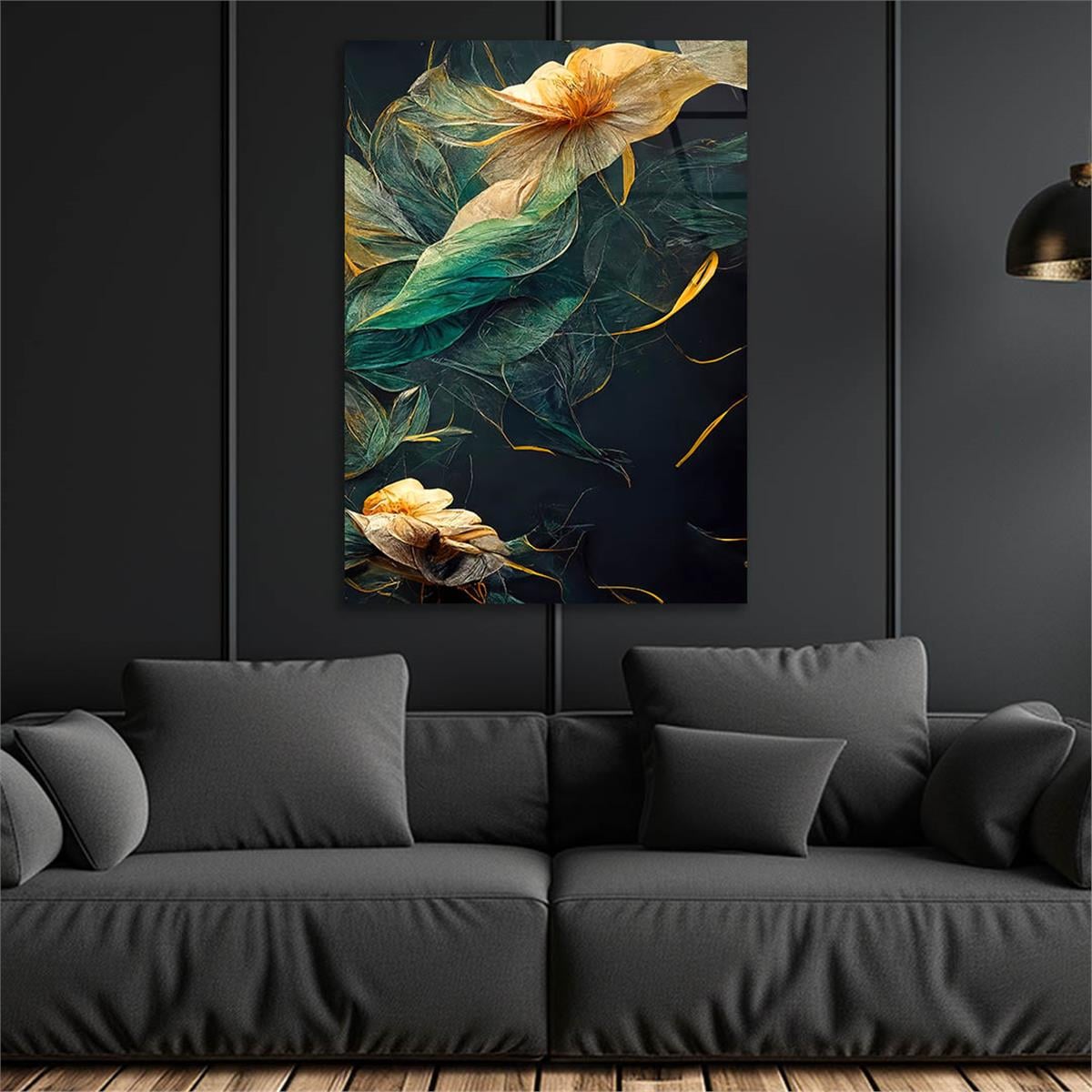 Dikey Sanat Temalı Cam Tablo 386