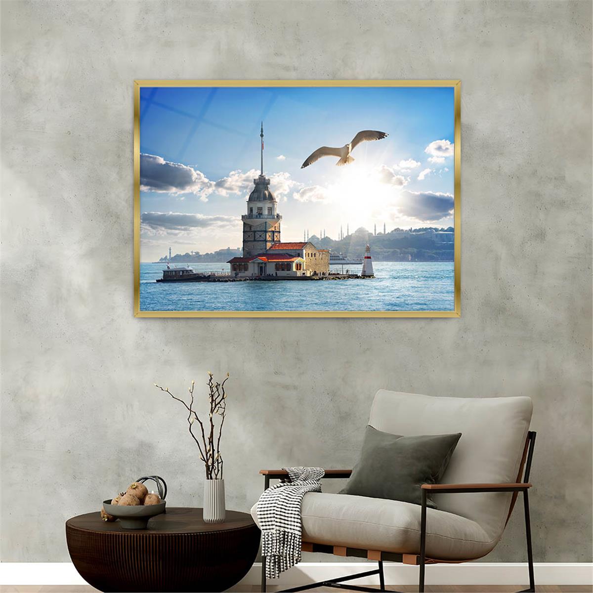 Aluminum-Framed Natured-Themed Tempered Glass Wall Art 001