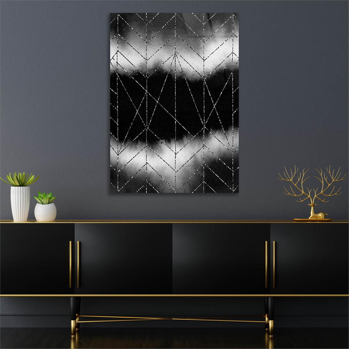 Dikey Sanat Temalı Cam Tablo 409