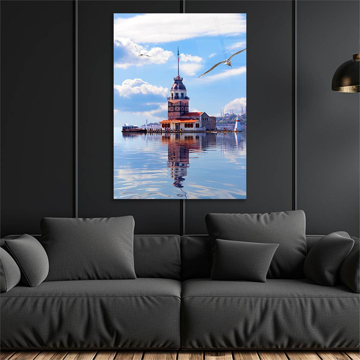 Dikey Doğa Temalı Cam Tablo 229