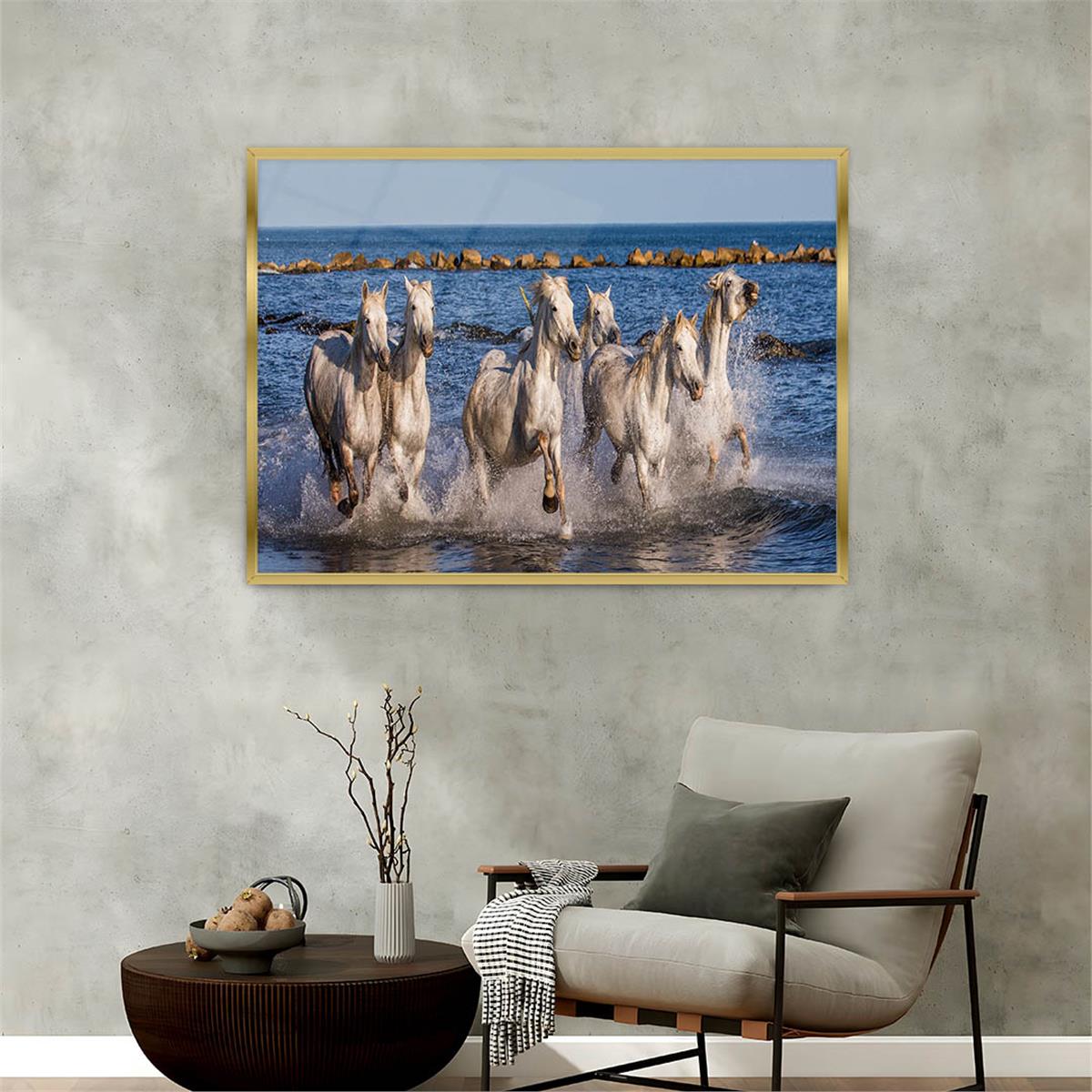 Aluminum-Framed Natured-Themed Tempered Glass Wall Art 004