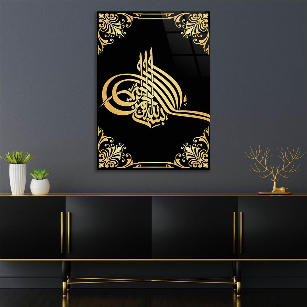 OSMANLI TUĞRASI GÖRSELLİ CAM TABLO