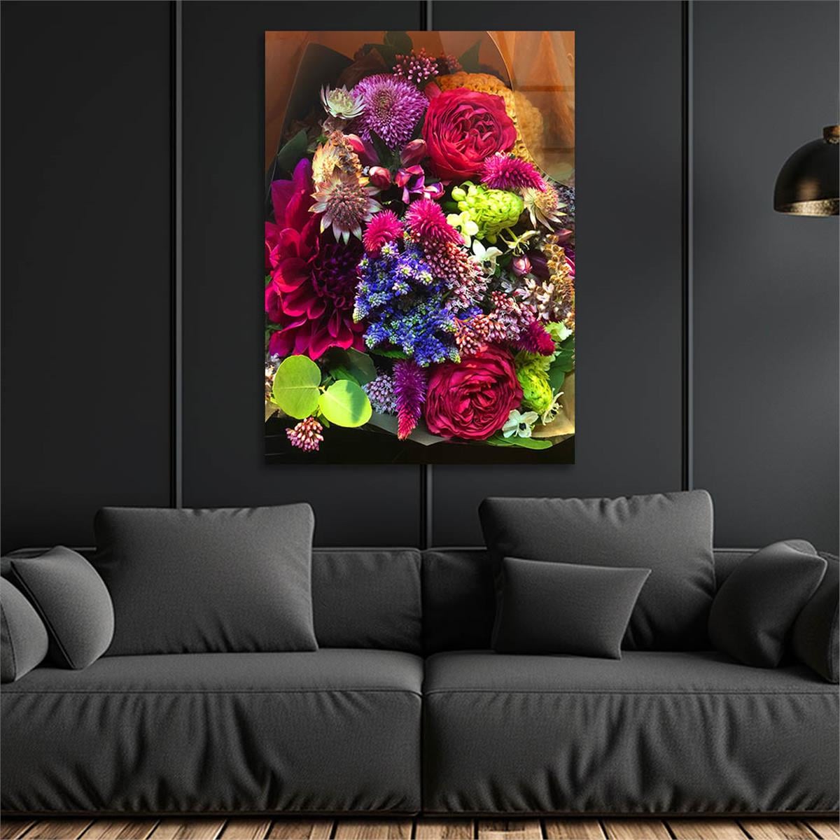 Dikey Sanat Temalı Cam Tablo 573