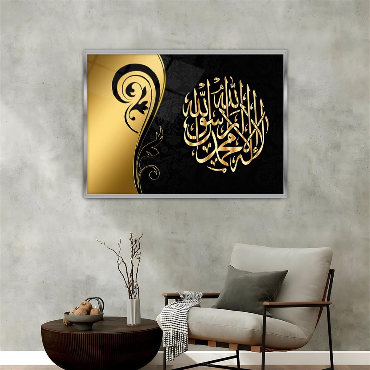 Aluminum-Framed Religious-Themed Tempered Glass Wall Art 044